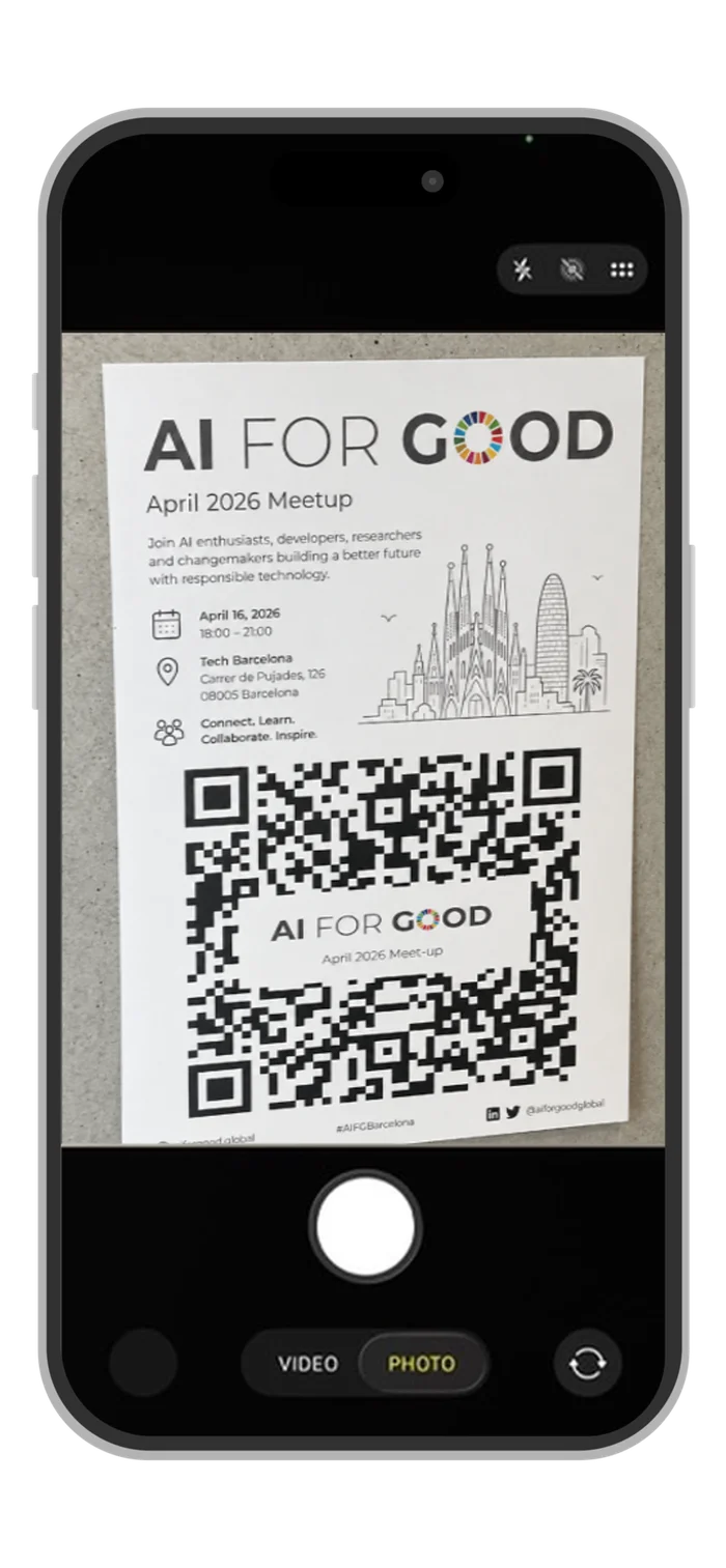Scanning a QR code to open the live gallery